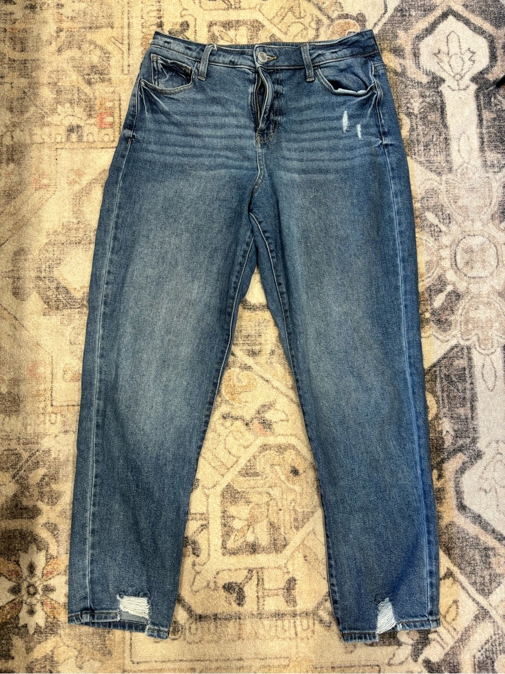 SO Women's Mom Jeans in Blue Wash